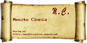 Meszko Cinnia névjegykártya